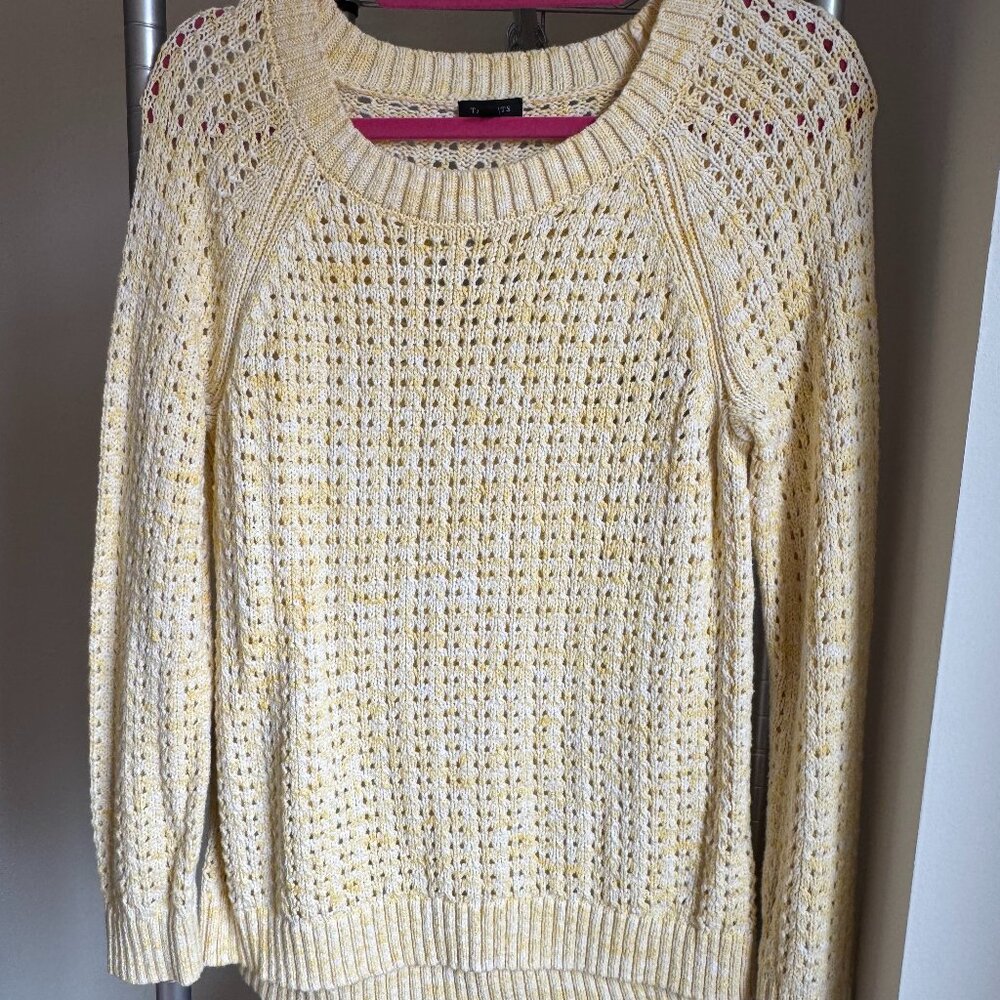 White & Yellow Crochet Sweater